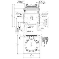 Snelkookketel - 150L - 20,9kW - Indirect verwarmd - Gas - met wateraansluiting