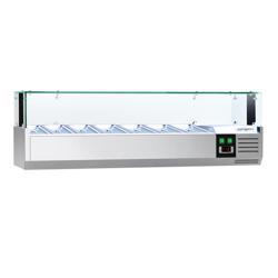 Vitrina refrigerada de ingredientes Profesional PREMIUM con luz LED - 1500x335mm - 7x GN 1/4