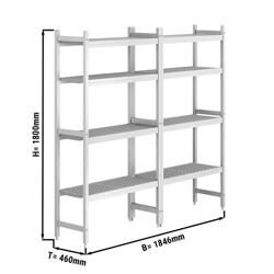 (2 szt.) Regał aluminiowo‑polipropylenowy - 1846x460x1800mm - 4 półek - Nośność: 600kg