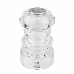 (6 pieces) PEUGEOT | NANCY Salt Shaker Set – Clear Acrylic, Stainless Steel Top – H 90 mm