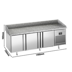Холодильный стол для пиццы Premium PLUS - 1980x700 мм - с 3 дверями