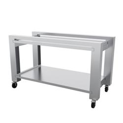 Four à pizza PROFESSIONNEL électrique Haute puissance - Sole en pierre réfractaire - 1 x 9 pizzas Ø34cm - 400V - Commandes électroniques - incl. Hotte - avec Support