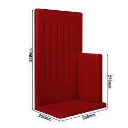 Flessenhouder - polyethyleen - Rood - 300x504x202mm - voor 5 messen en 2 messenslijpmachines
