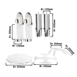 Cerealien- & Milchspender - doppelt - rotierend - Ø 120mm - Silber - Drehausgabe
