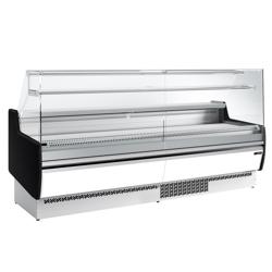 Vitrine réfrigérée de présentation - 2560mm - 1 étagère - Panneau frontal blanc        