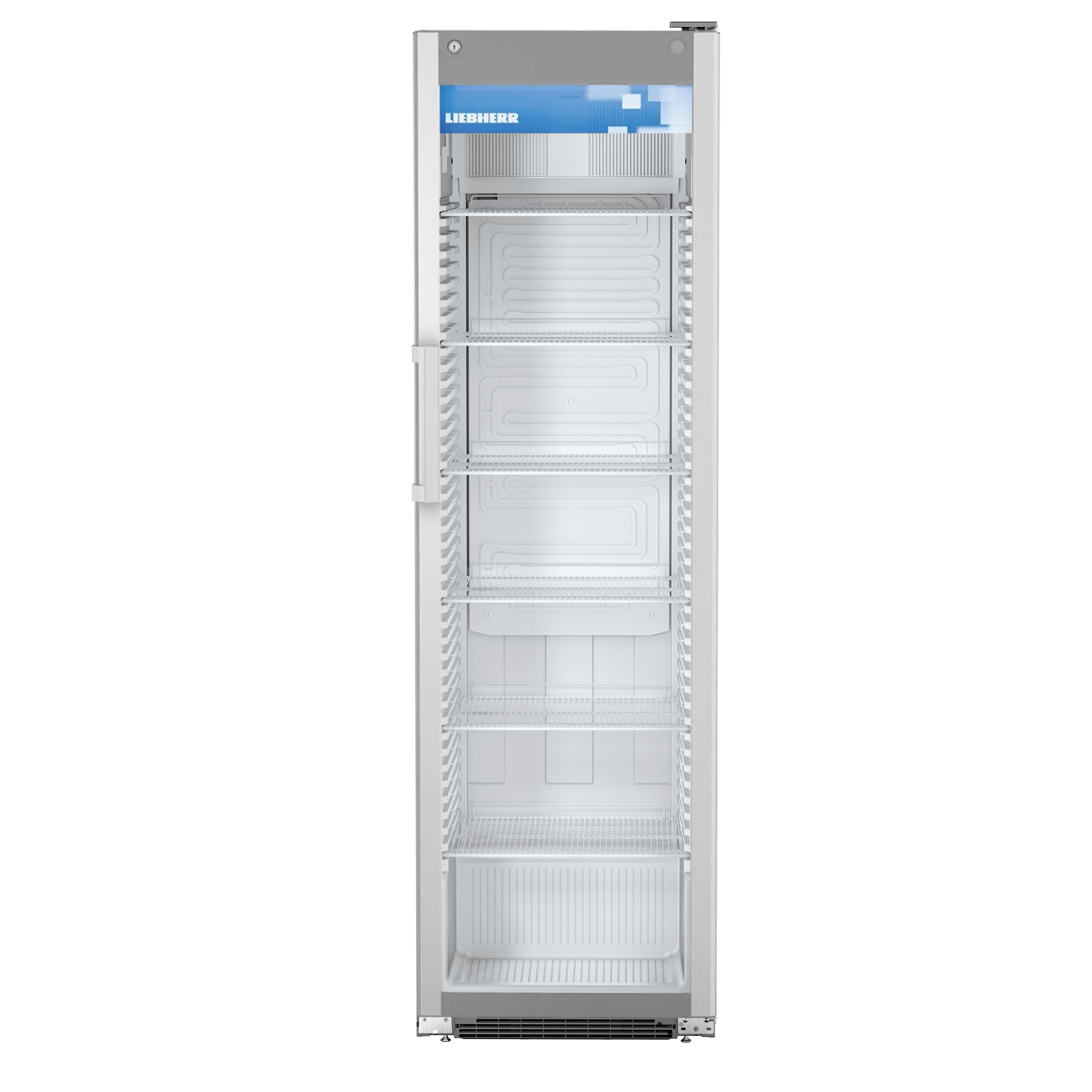 LIEBHERR | Vitrine réfrigérée à boissons PREMIUM - 441 litres - Avec 1 porte en verre et afficheur publicitaire - Gris       