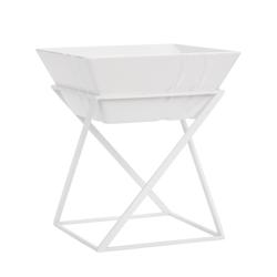 Présentoir buffet / étagère - blanc - incl. 1 bol en mélamine - rectangulaire