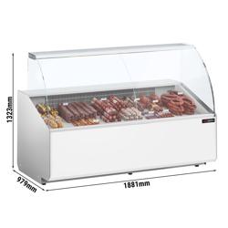 Commercial Refrigerated Serve-Over Counter PREMIUM - 1881 mm - +2 to +6°C - panoramic glass - white front