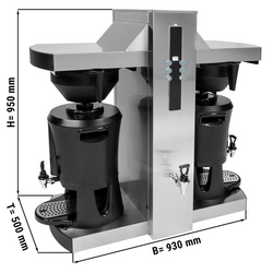 Filtre Kahve Makinesi - 2x 5 Litre - 9 kW - 2 Demleme kolu ile ve sıcak su çıkışlı - Termos kabı dahil