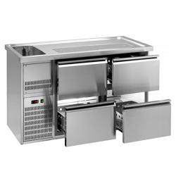 Comptoir de bar réfrigéré Premium PLUS - 1550x700mm - 4 tiroirs