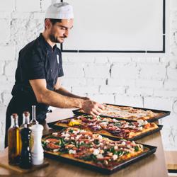 Pizza Tray - Blue Steel - 507x507x39mm - non-stick