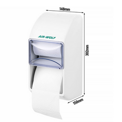 AIR-WOLF | WC papierdispenser - voor 2 huishoudrollen - ABS kunststof - Wit