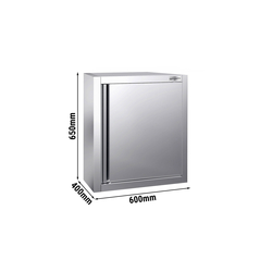 Настенный шкаф из нержавеющей стали PREMIUM - 600x400 мм - с распашной дверью - Высота: 650 мм