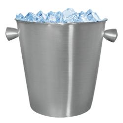 Commercial stainless steel ice bucket - Ø 140 mm - with handles