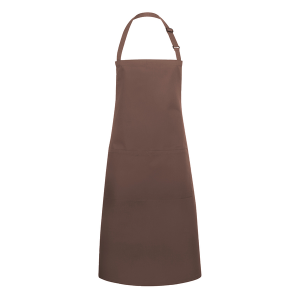 Karlowsky - Delantal con pechera con bolsillo Basic - Marrón claro