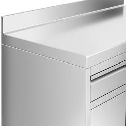 Armario de trabajo - para máquina de café - 800x600mm - con 2 cajones, 2 puertas y trasera