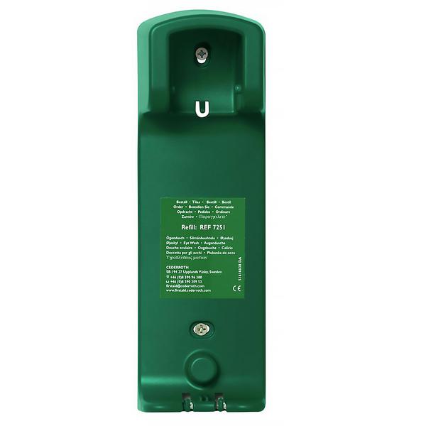Silmänhuuhteluasema - vihreä - sis. seinäteline - 2 x 500 ml pullot