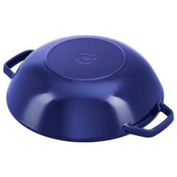 STAUB | Cast Iron Wok Pan with Glass Lid – Ø 30 cm - Dark Blue - All Hobs + Oven