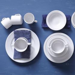 (12 db) BUDGETLINE | Mammoet - Lapostányér - porcelán - Ø 21 cm - fehér