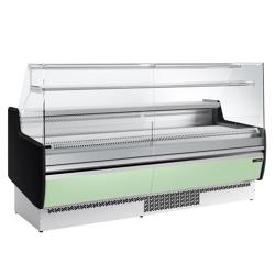 Koeltoonbank - 1935x953mm - 213 liter - kleur hellgroen - rechte ruit - front hellgroen - met 1 legborden
