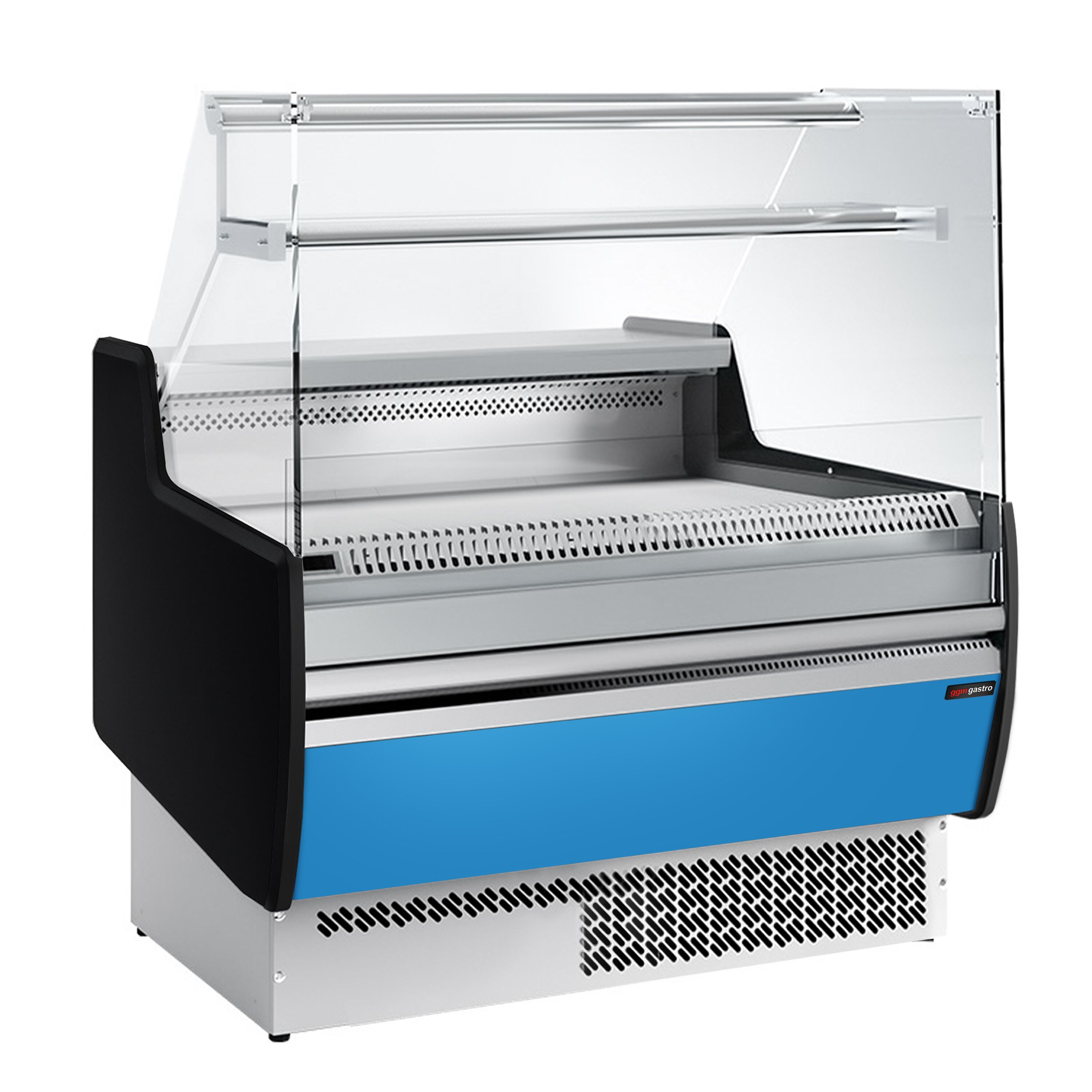Comptoir vitrine réfrigérée - 998x953mm - +0/+6°C - 1 porte - 1 étagère - Façade bleue
