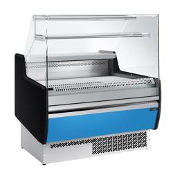 Banco gastronomia professionale - 998x953mm - Ventilata - 110 L - Vetro dritto - Pannello frontale Hellblau - con 1 ripiani
