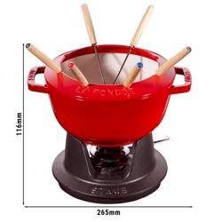 STAUB | SPECIALITIES - Fondue készlet - Ø 200mm - öntöttvas - cseresznye piros