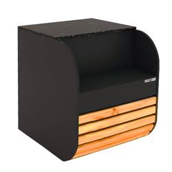 Kassa-sectie - 800x820mm - houten front - granit werkblad zwart