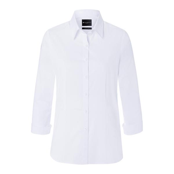 (6 stuks) KARLOWSKY | Dames Blouse Klassiek met 3/4 Mouwen - Wit - Maat: S