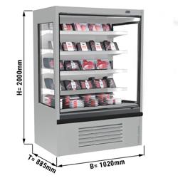 Vitrine murale réfrigérée - Libre-service - 1020mm - 602L - avec 4 étagères - avec rideau de nuit