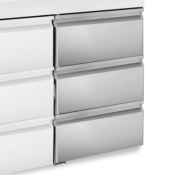 Ladeblok - 540x610x860mm - RVS - voor series BRF & BLF - 3x 1/3 lades