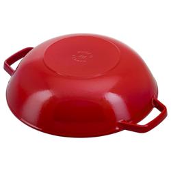 STAUB | SPECIALITIES - Wok con coperchio in vetro - Ø 300 mm - Ghisa - Rosso ciliegia