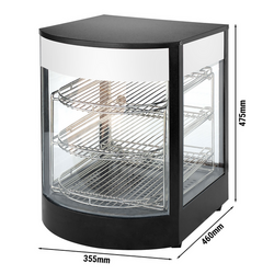 Warmhoudvitrine - 3 planken - Zwart - 30 °C tot 85 °C