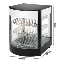 Warmhoudvitrine - 355mm - 800Watt - met 3 niveaus - Zwart