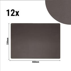 (12 stuks) Placemat kunstleer James - 33x46cm - Mokka