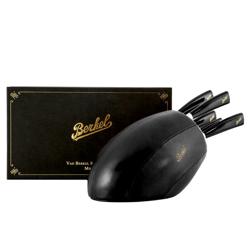 BERKEL | ELEGANCE - Блок для ножів з 5 ножами - чорна шкіра