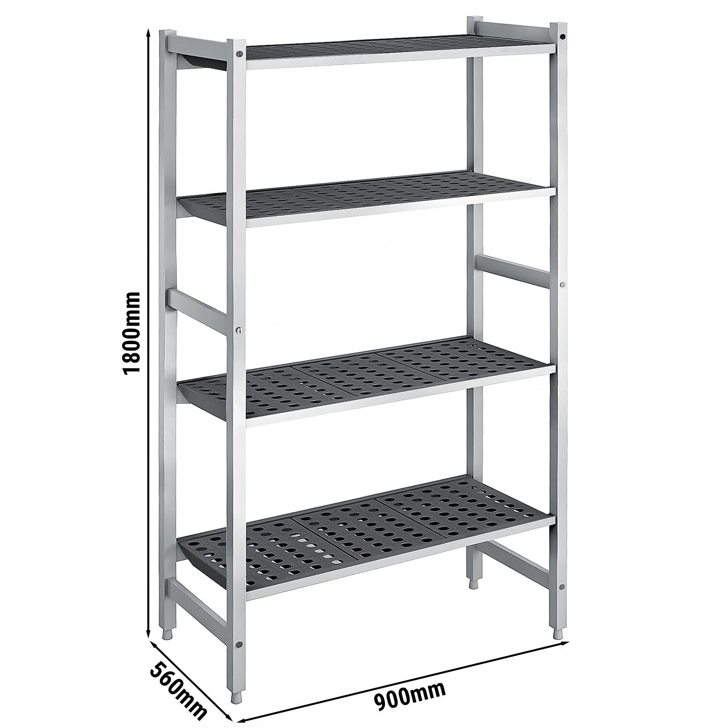 Étagère de base en aluminium - 900 x 1800 mm - Capacité de charge : 900 kg
