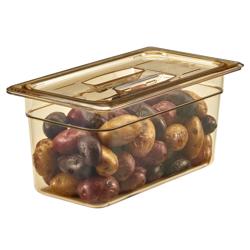(6 adet) CAMBRO | H-PAN™ Isıya dayanıklı GN düz kapaklar 1/3 - saplı - kehribar