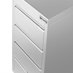 Meuble bas à tiroirs PREMIUM - Acier inoxydable - avec 4 tiroirs & dosseret - 400x600mm