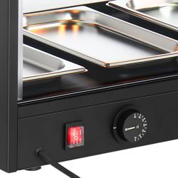 Warmhoudvitrine - 650mm - 560W - 2 niveaus - zwart