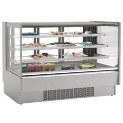 Vetrina pasticceria refrigerata Lina - 548l - 1915mm - Doppio vetro - con 3 ripiani - porte posteriori scorrevoli; LED interni