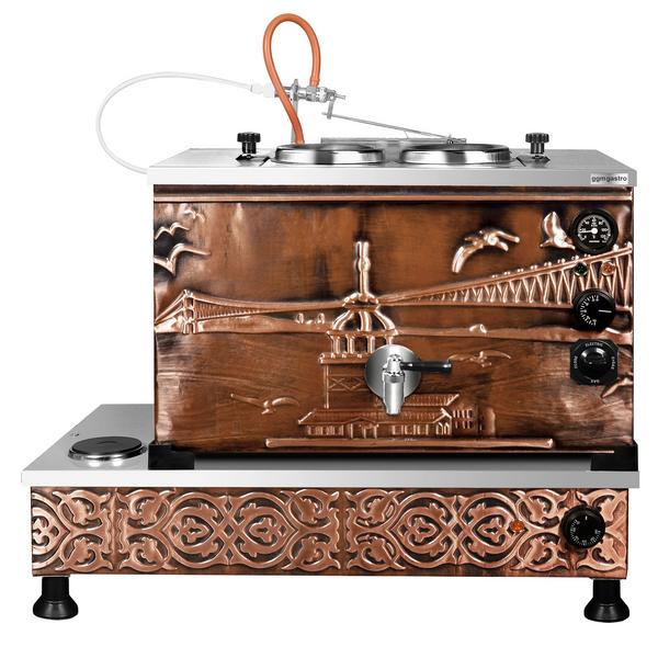 Elektrisch koperen samowar theeketel - 720mm - 22L - Istanbul Design