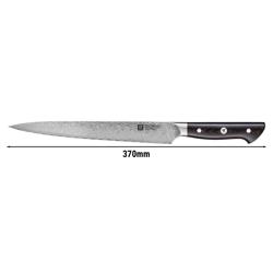 ZWILLING | Tanrei Meat Carving & Slicing Knife – Plain Edge - Damascus 101-Layer - Brown Micarta Handle