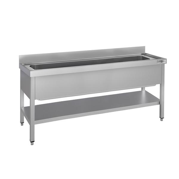Pot sink ECO - 1800x700mm - with undershelf & 1 basin