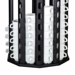 Kop- en schoteldispenser - roterend - Zwart - Rvs - Opbouwmodel