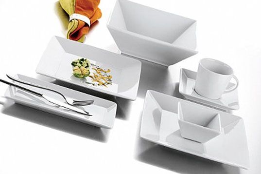 (6 pcs) MAYA - Plateau - Rectangulaire - 330x180mm - Blanc
