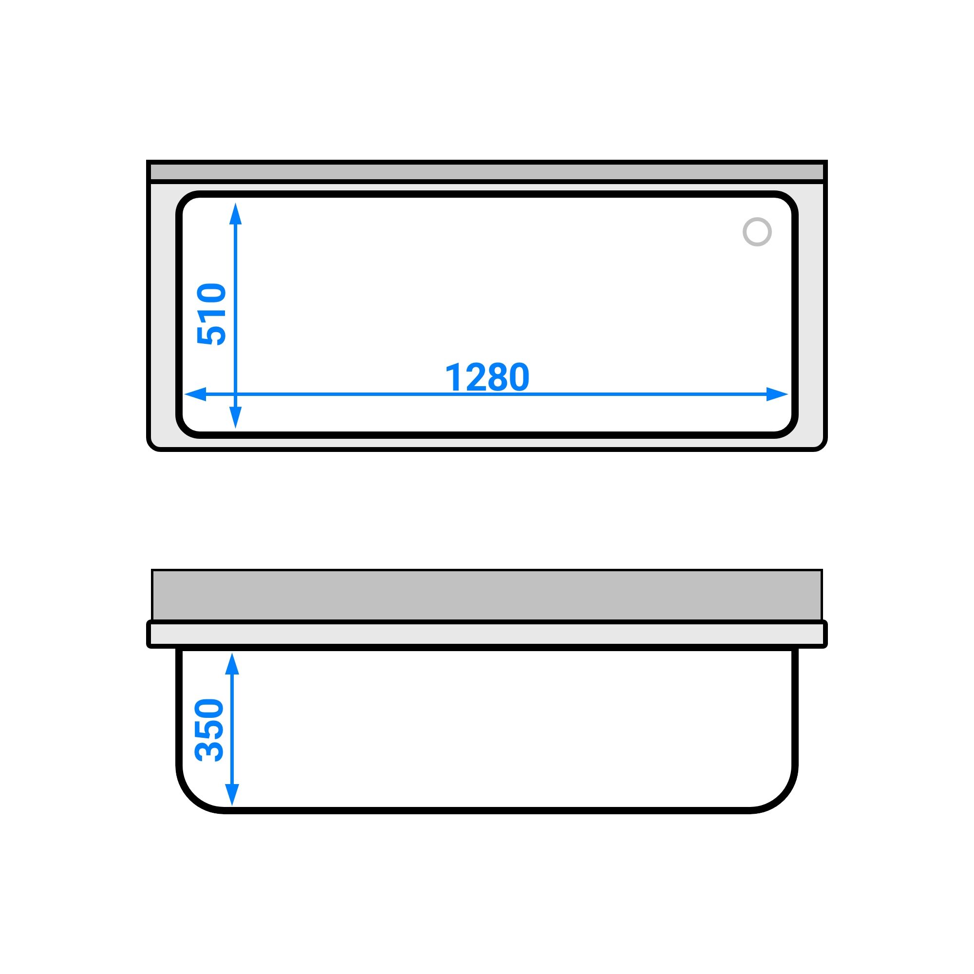 Plonge à marmites en inox ECO - 1400x600mm - avec étagère basse & 1 bac