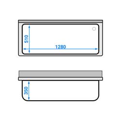 Topfspültisch ECO - 1400x600mm - mit Grundboden & 1 Becken