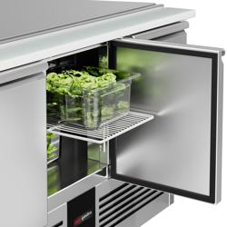 Saladette PREMIUM - 1368 mm - Entrée pour récipients GN - 3 portes - Pour UK