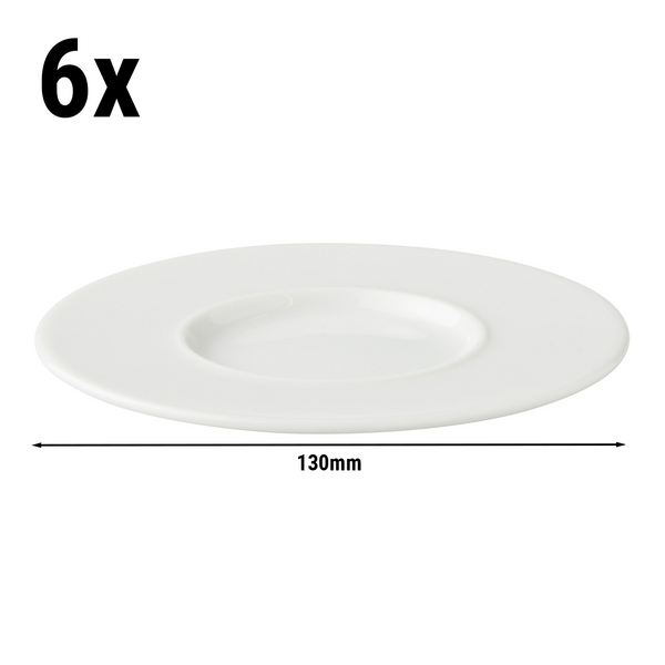 (6 bucăți) WHITE DELIGHT - Farfurie espresso - Ø 130mm - Alb